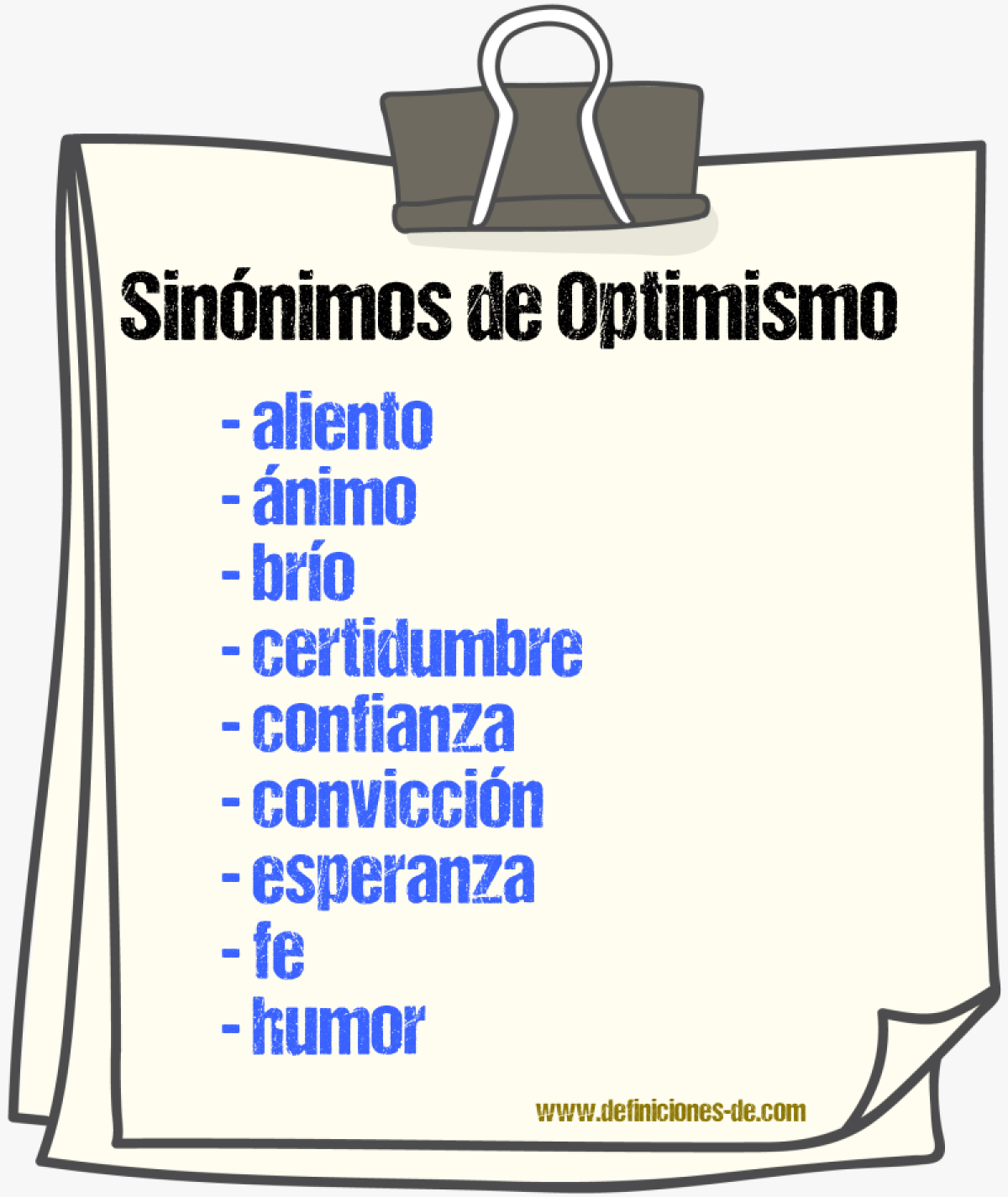 Sinónimos de optimismo