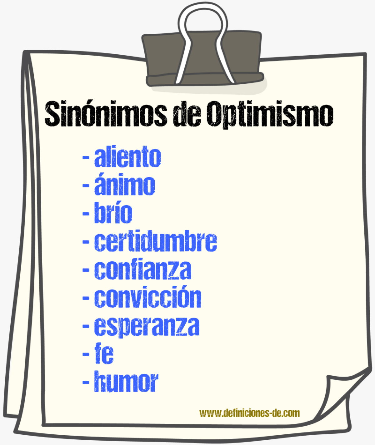 Sinnimos de optimismo