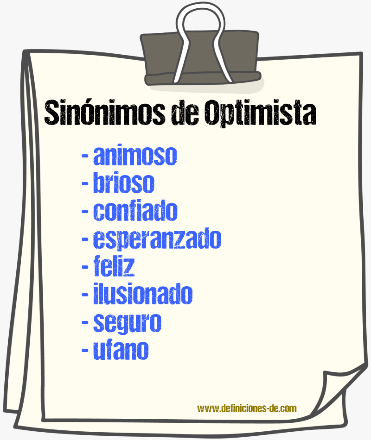 Sinnimos de optimista