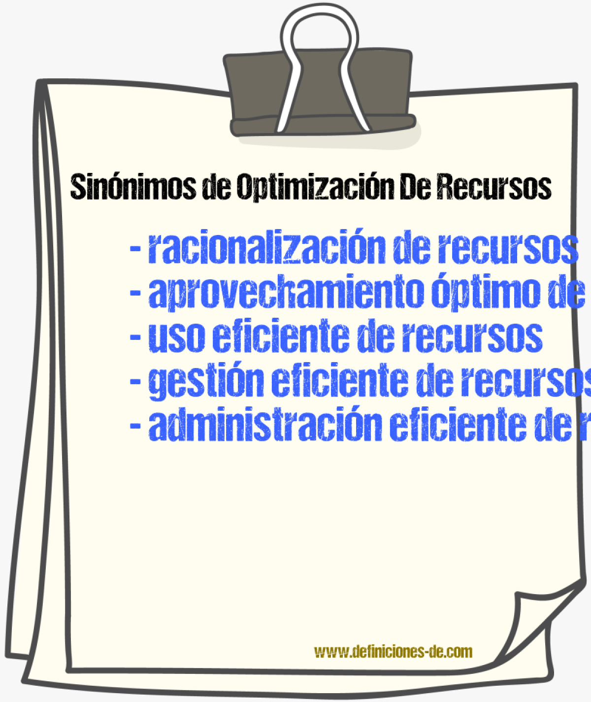 Sinónimos de optimización de recursos