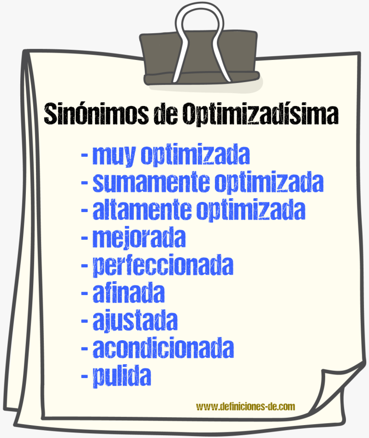 Sinónimos de optimizadísima