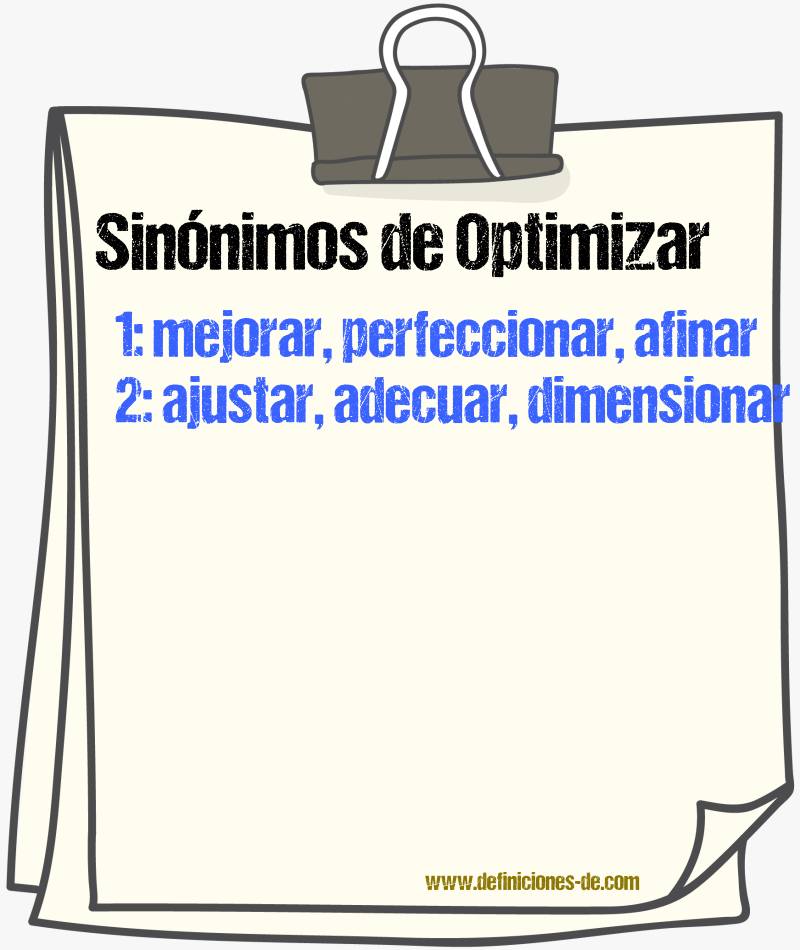 Sinónimos de optimizar