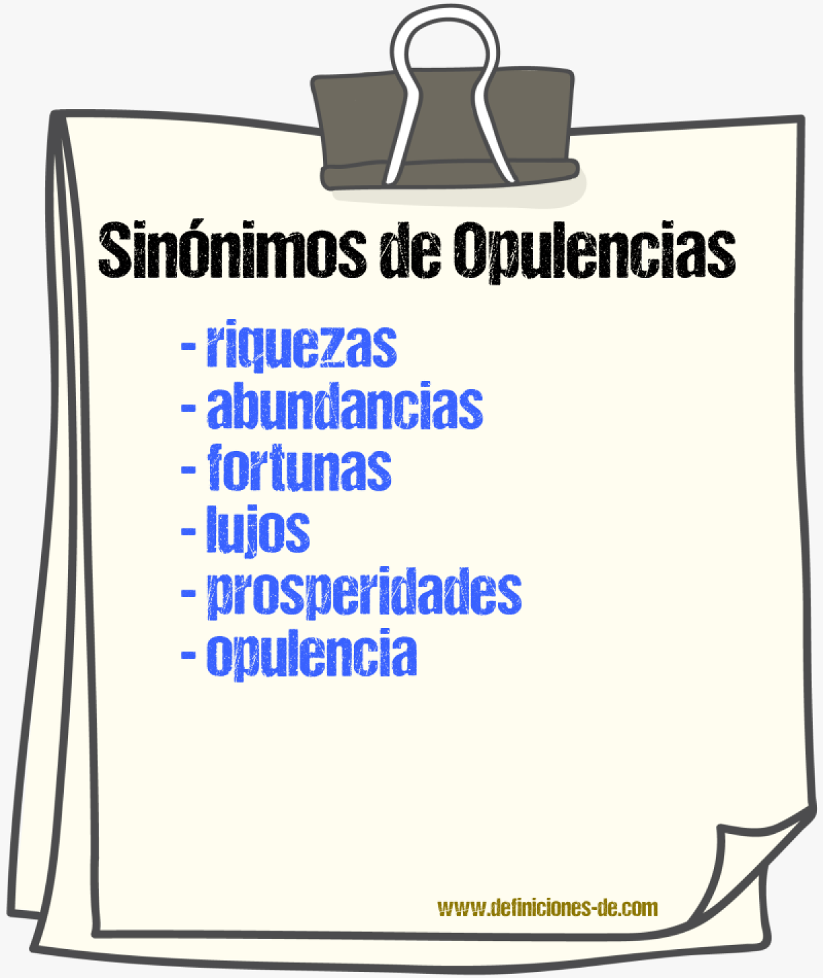 Sinónimos de opulencias
