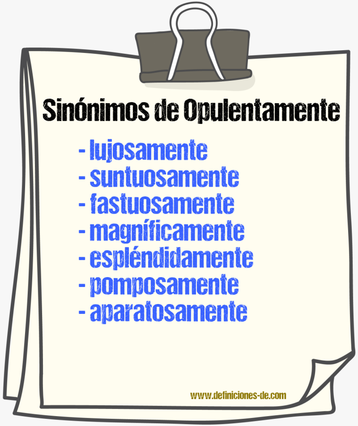 Sinónimos de opulentamente