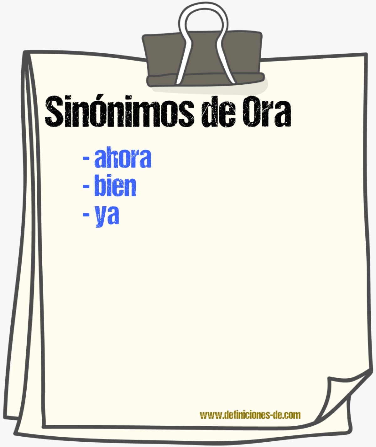 Sinnimos de ora