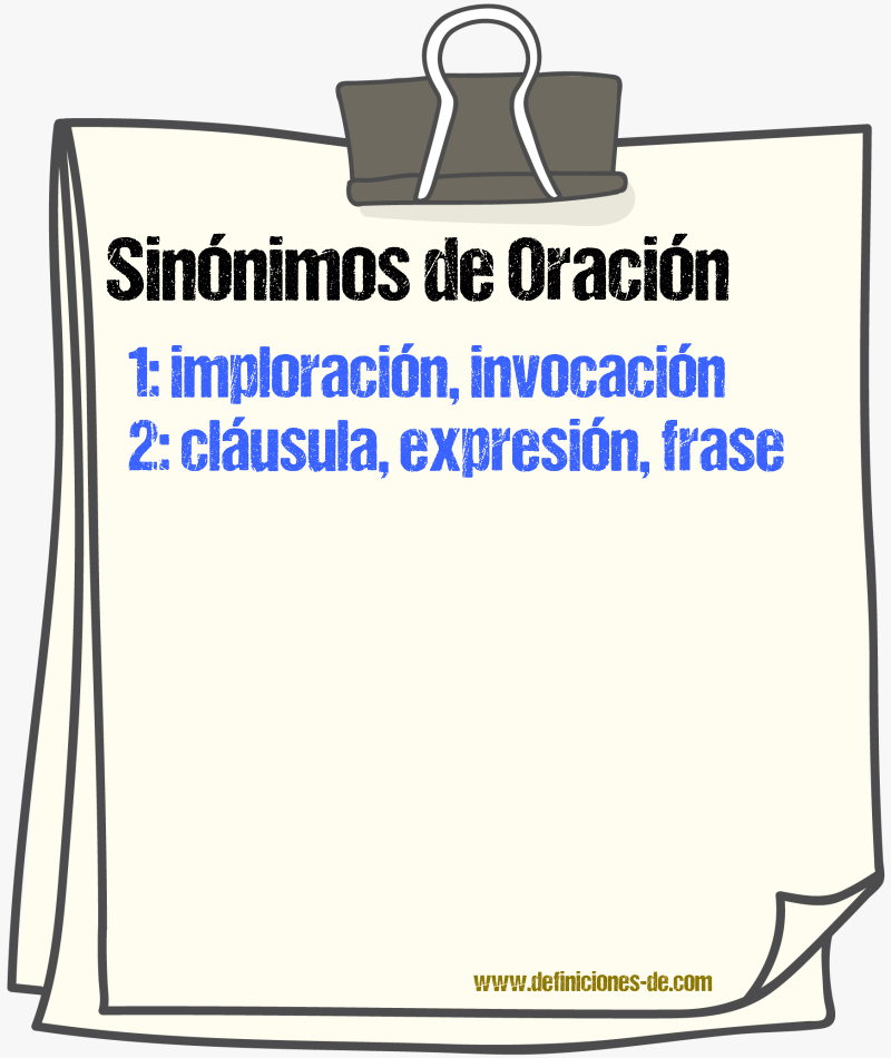 Sinnimos de oracin