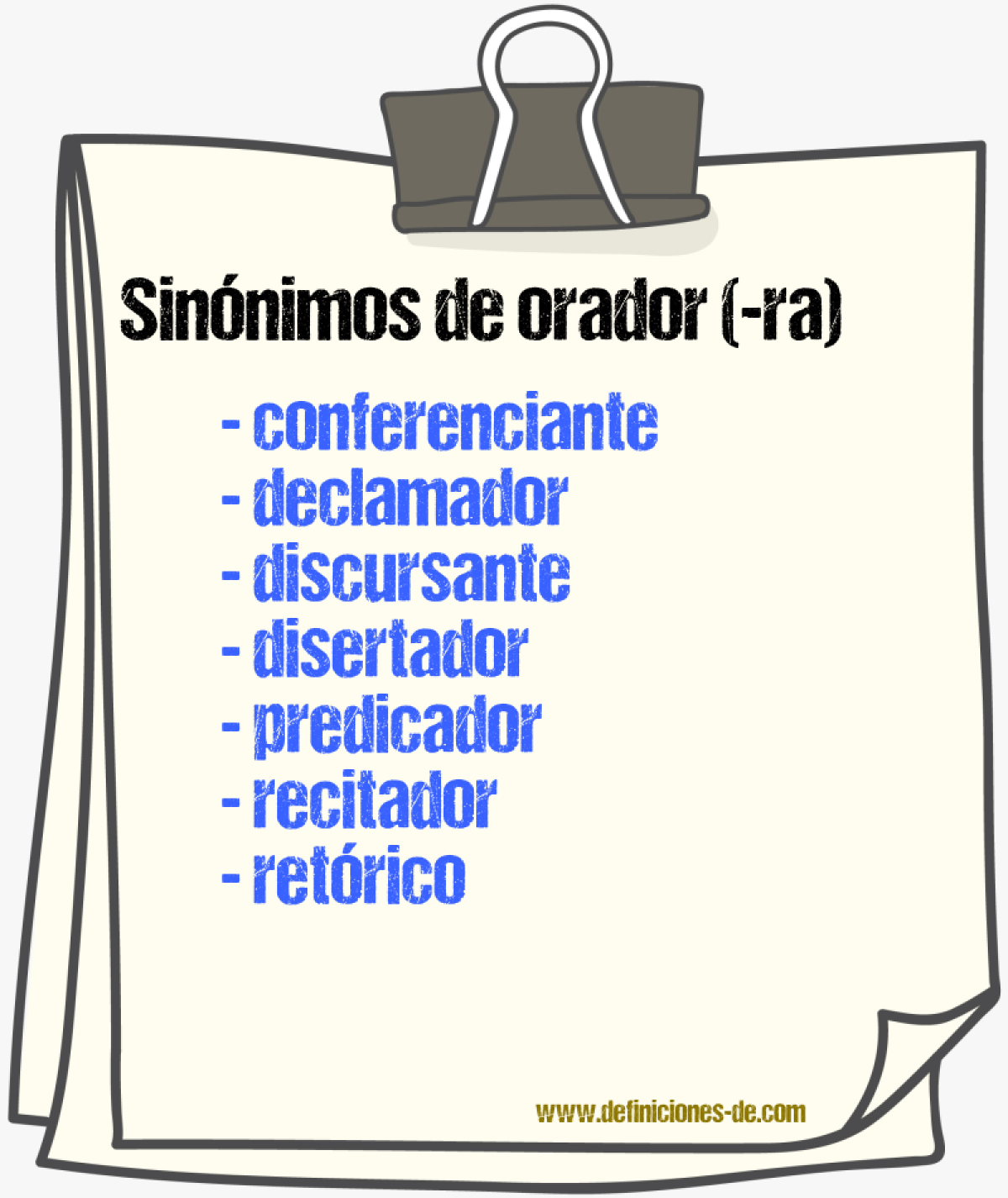 Sinnimos de orador