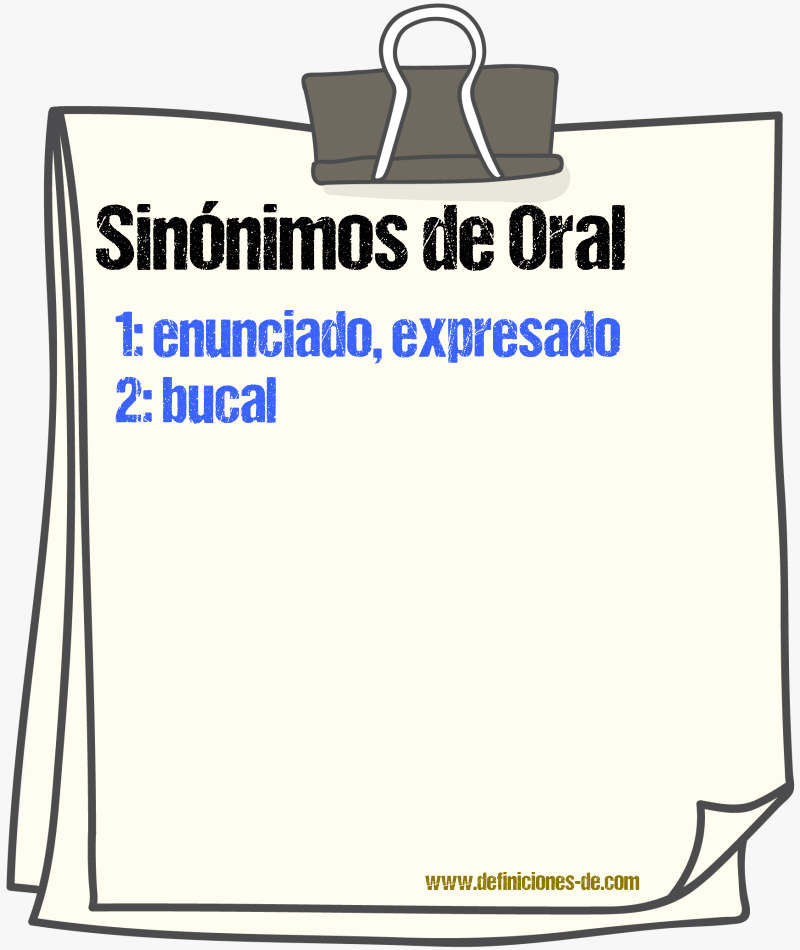 Sinnimos de oral