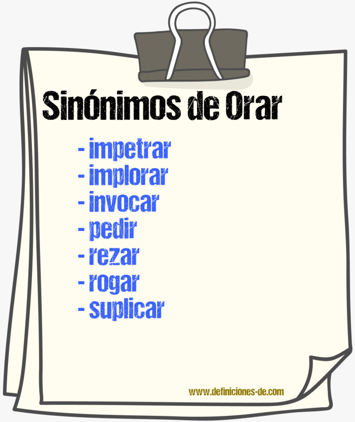 Sinnimos de orar