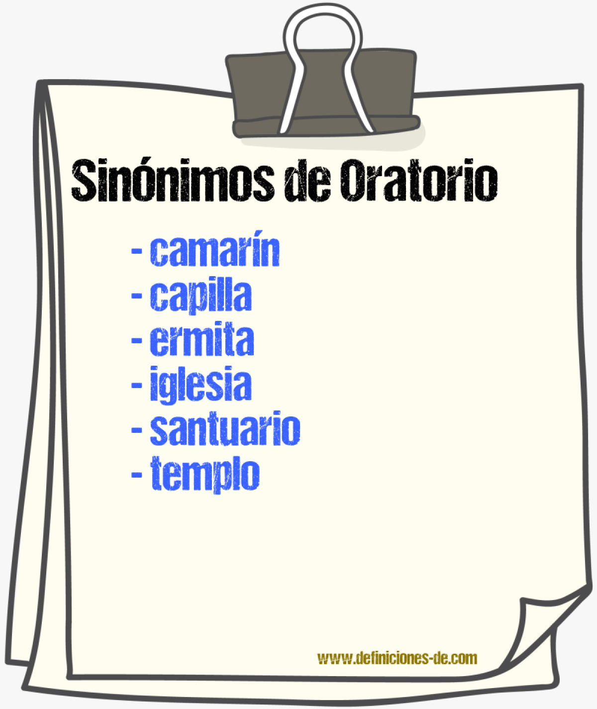 Sinnimos de oratorio