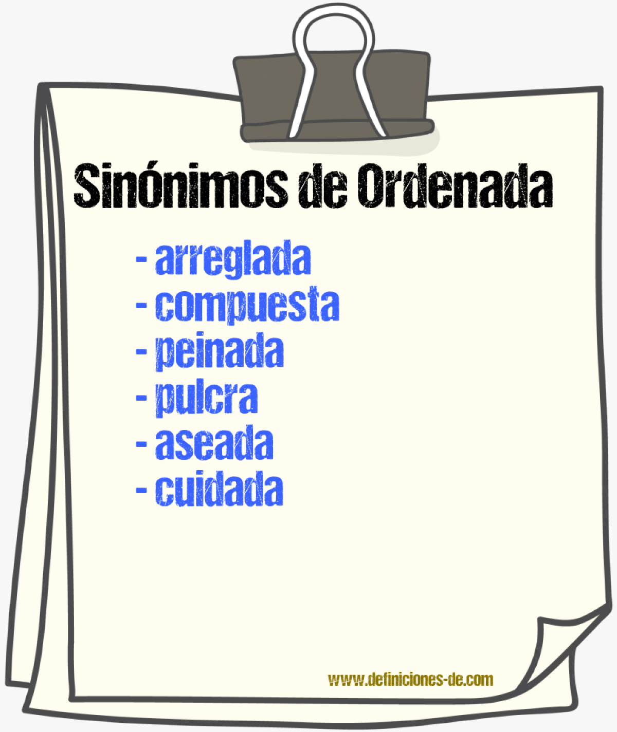 Sinónimos de ordenada