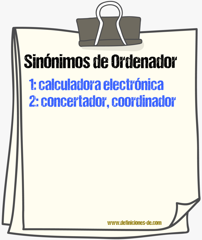 Sinnimos de ordenador