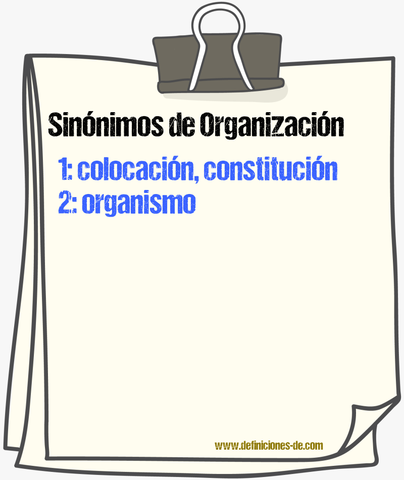 Sinónimos de organización