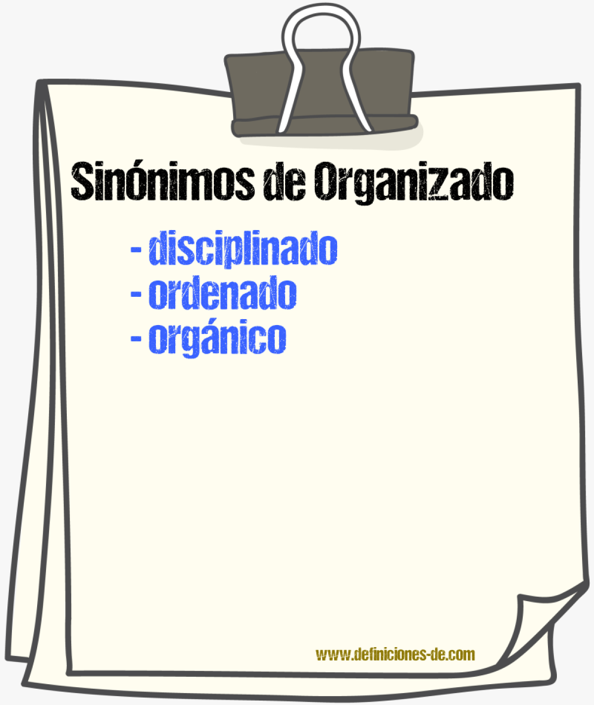 Sinónimos de organizado
