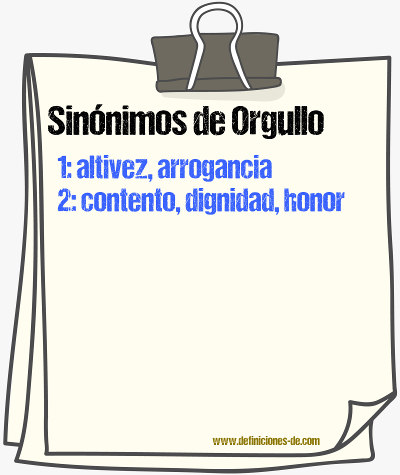 Sin�nimos de orgullo