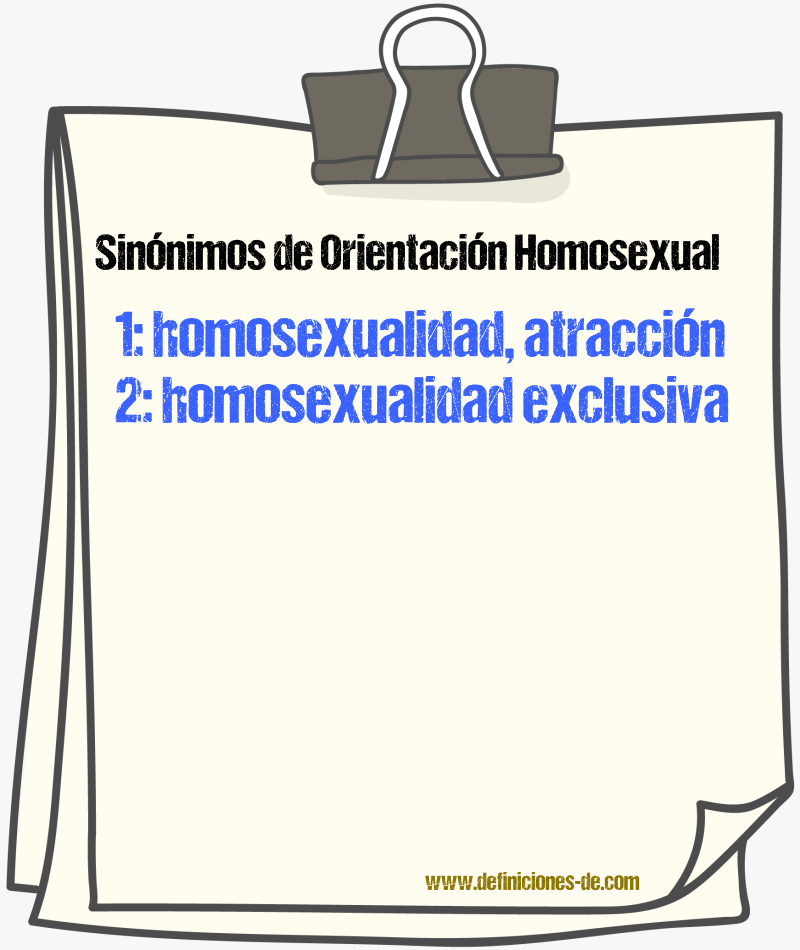 Sinónimos de orientación homosexual