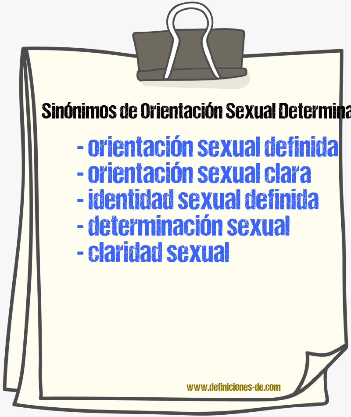 Sinónimos de orientación sexual determinada
