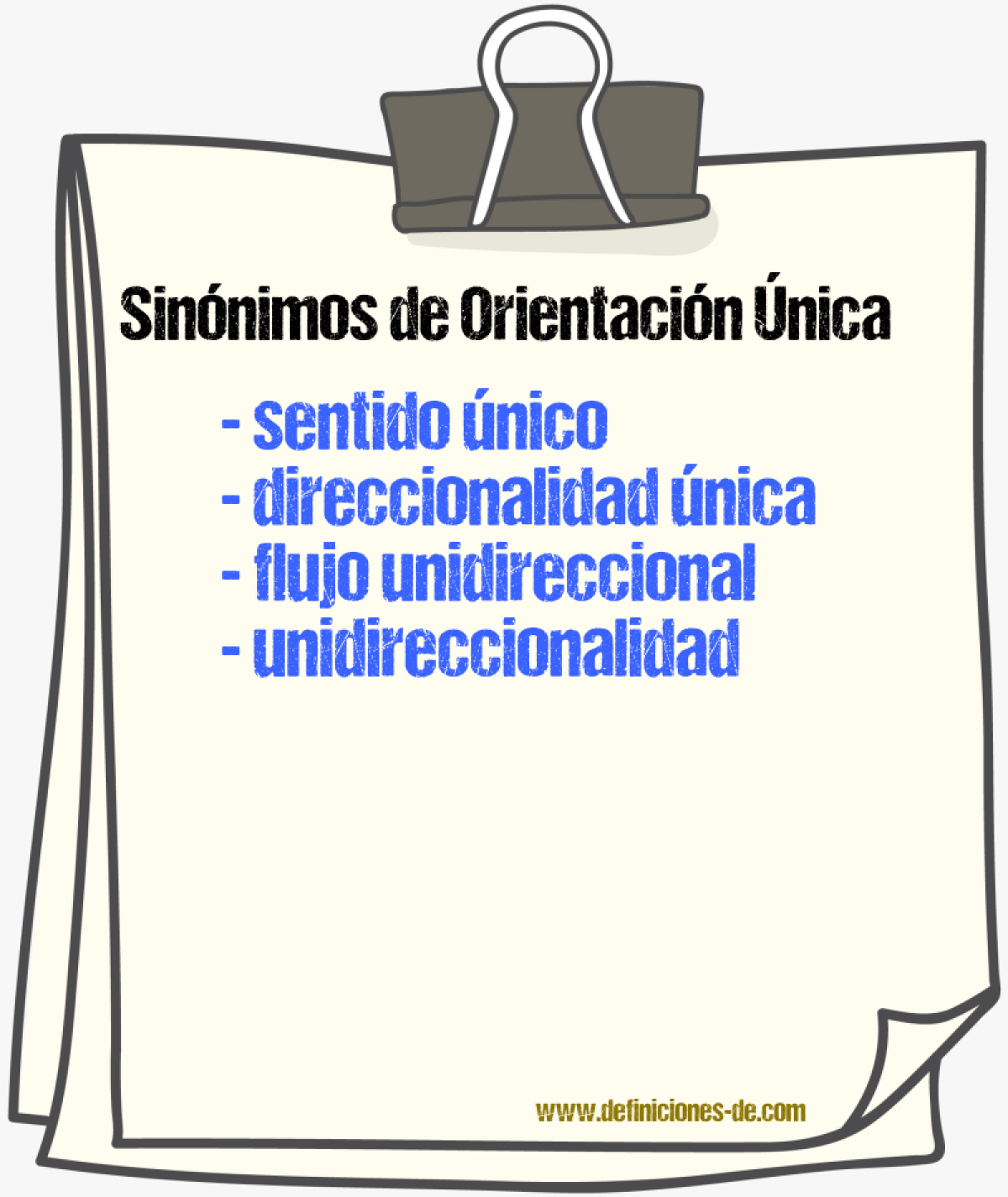 Sinónimos de orientación única