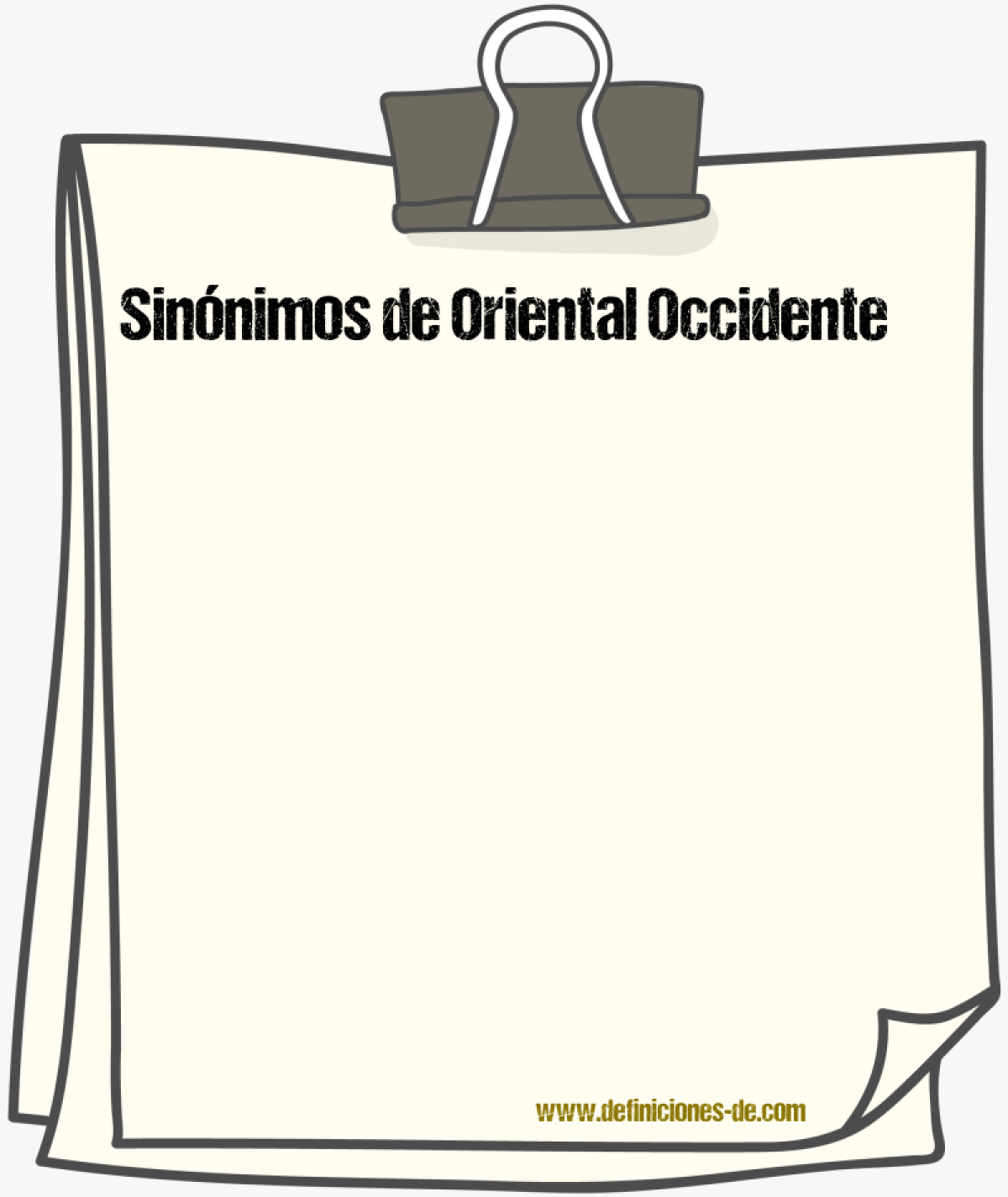 Sinónimos de oriental occidente