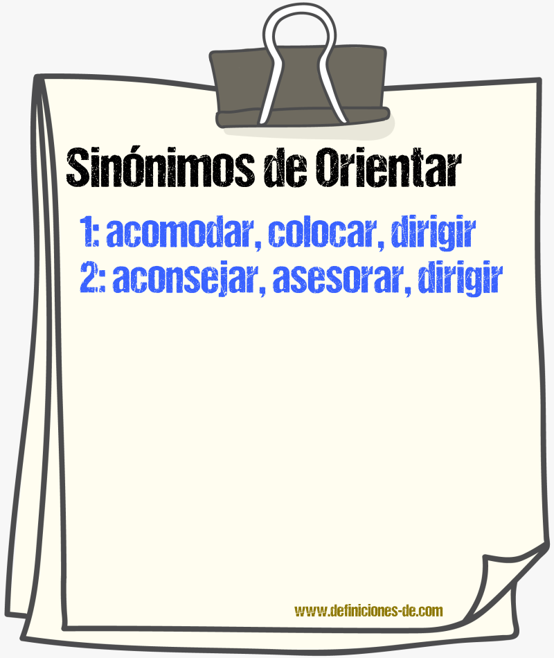 Sinnimos de orientar