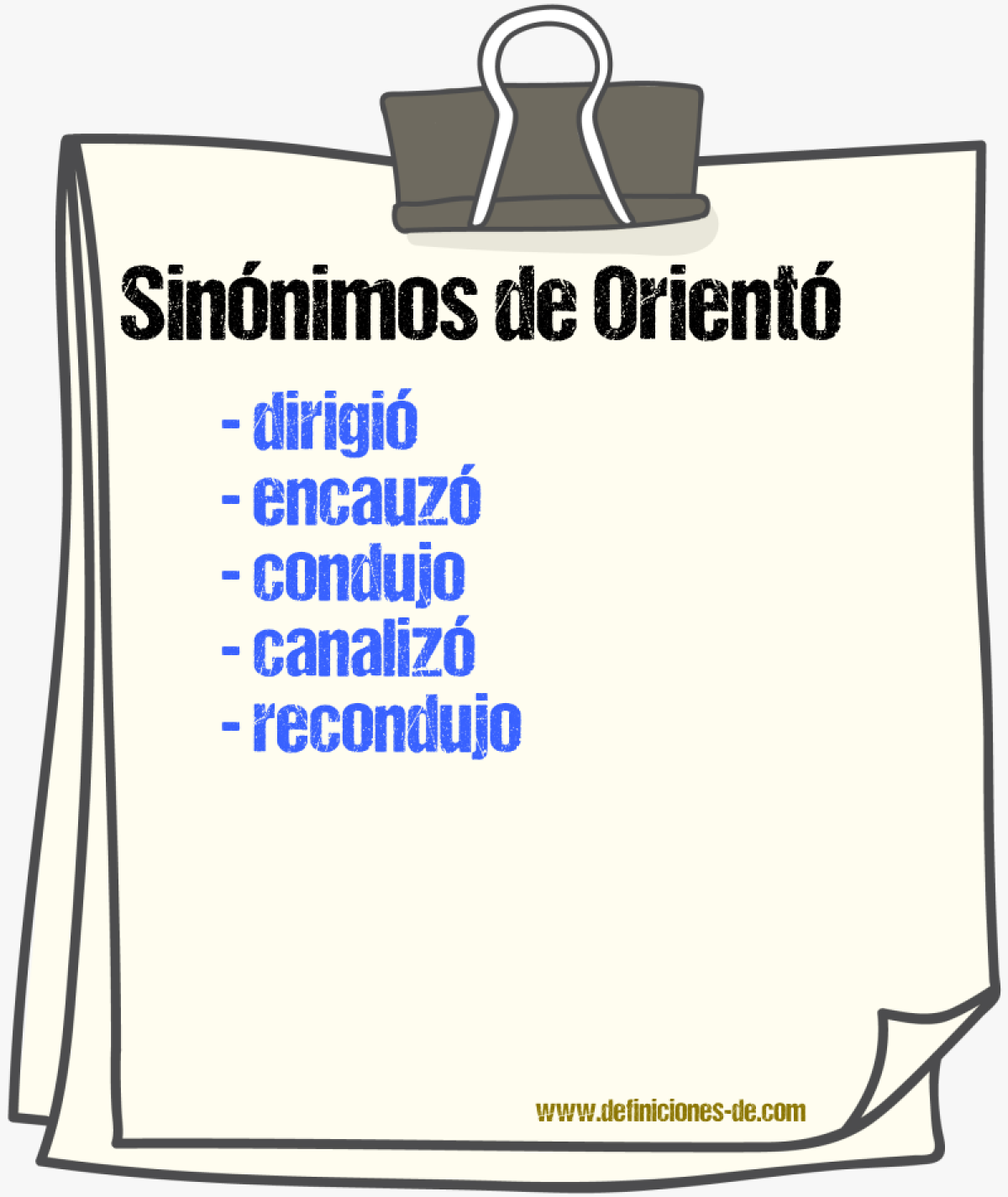 Sinónimos de orientó