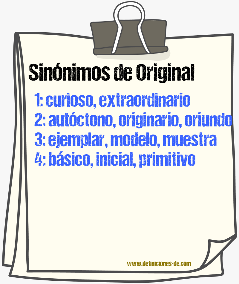 Sinnimos de original