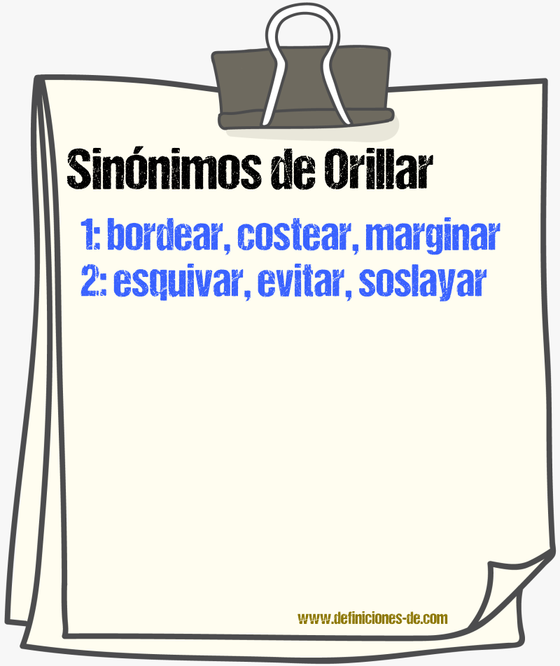 Sinnimos de orillar