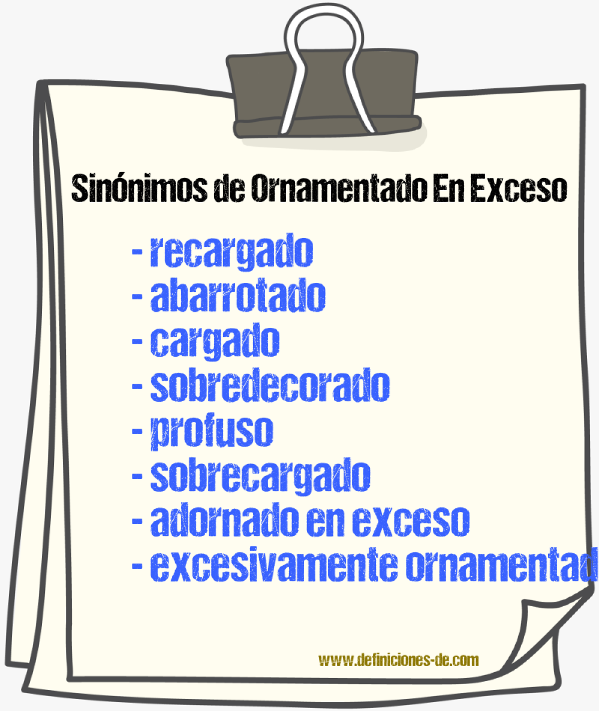 Sinónimos de ornamentado en exceso