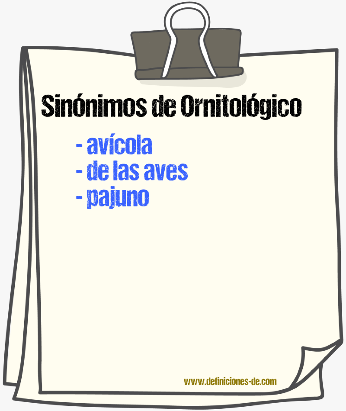 Sinónimos de ornitológico