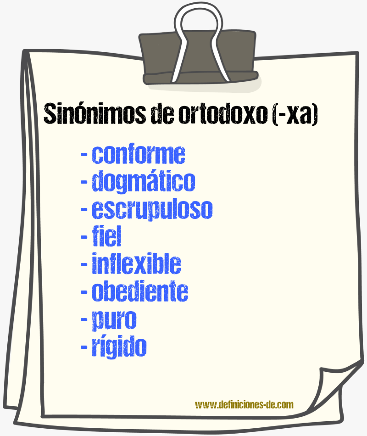 Sinónimos de ortodoxo