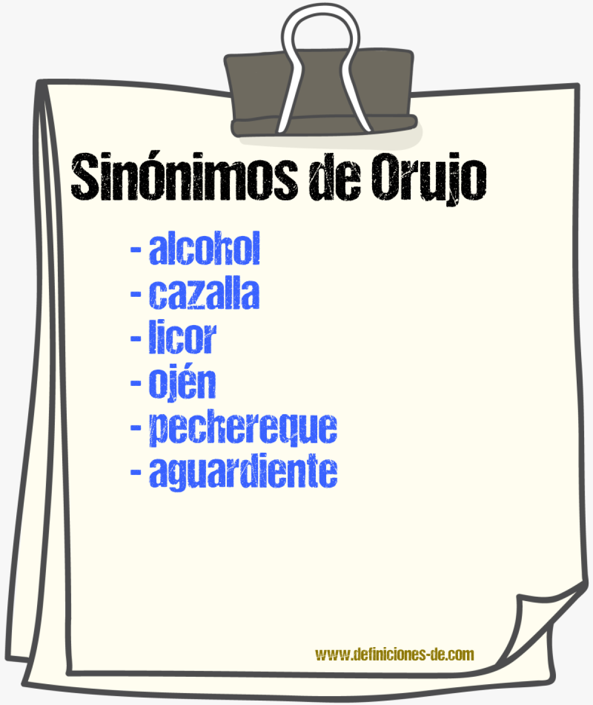 Sinnimos de orujo