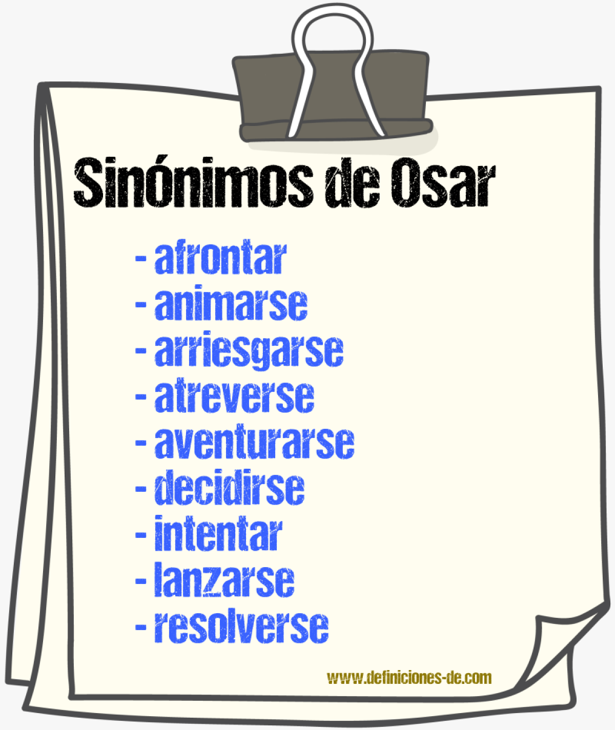 Sinnimos de osar