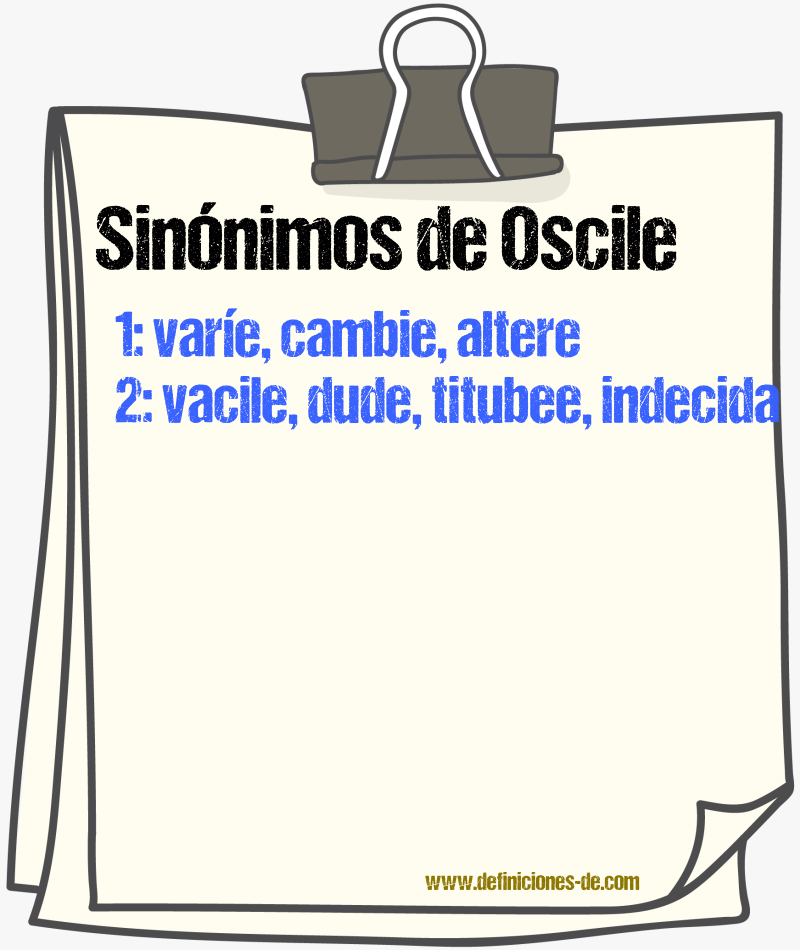 Sinónimos de oscile