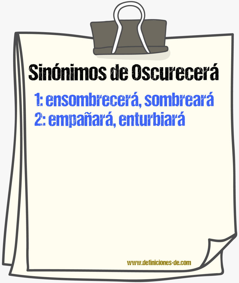 Sinónimos de oscurecerá