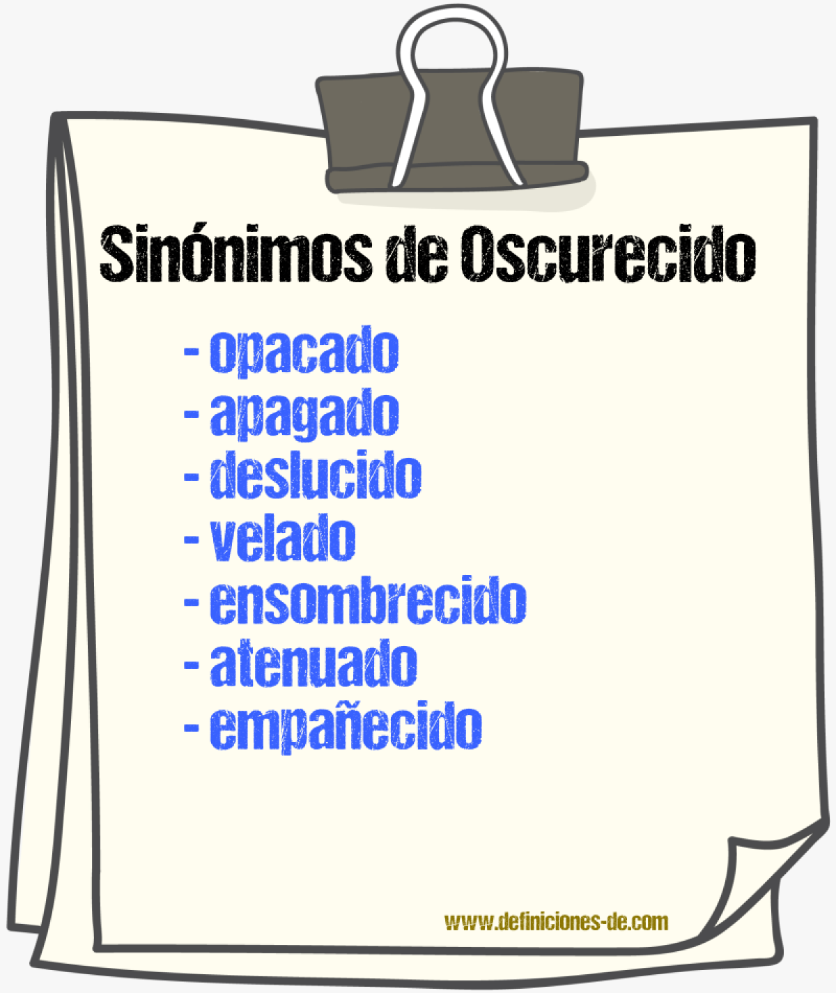 Sinónimos de oscurecido