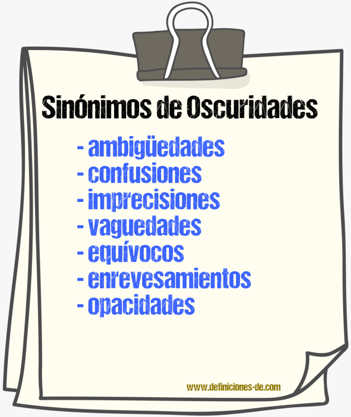 Sinónimos de oscuridades