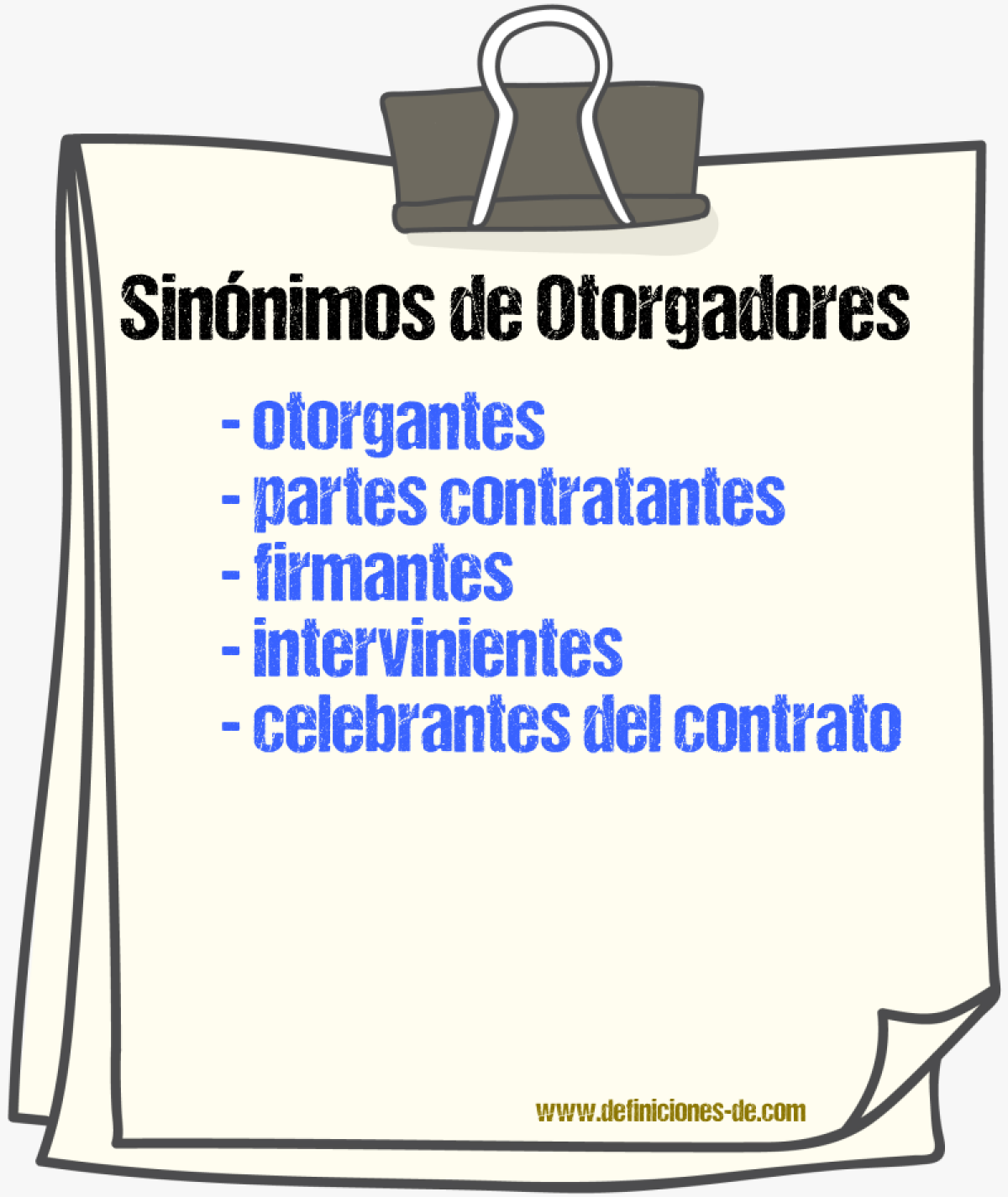 Sinónimos de otorgadores