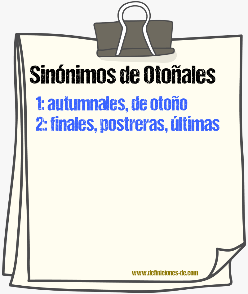 Sinónimos de otoñales