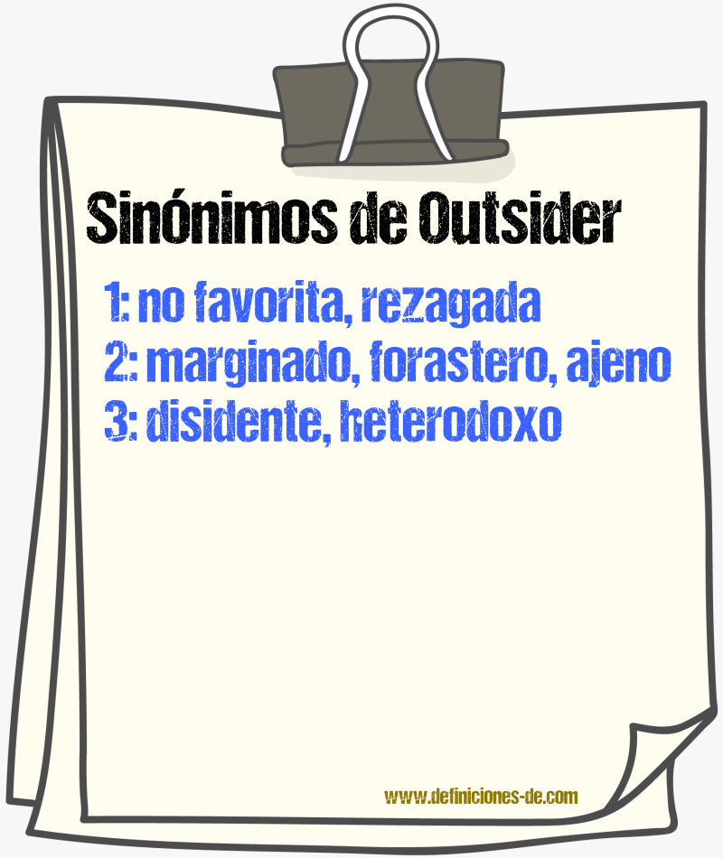 Sinónimos de outsider
