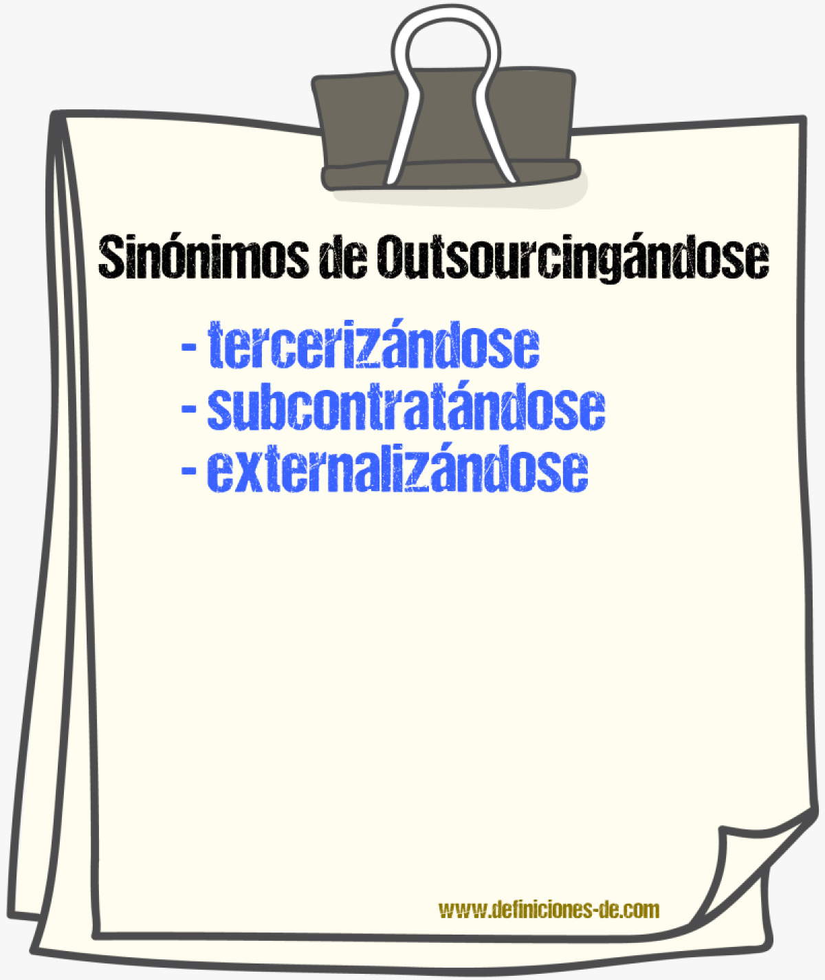 Sinónimos de outsourcingándose