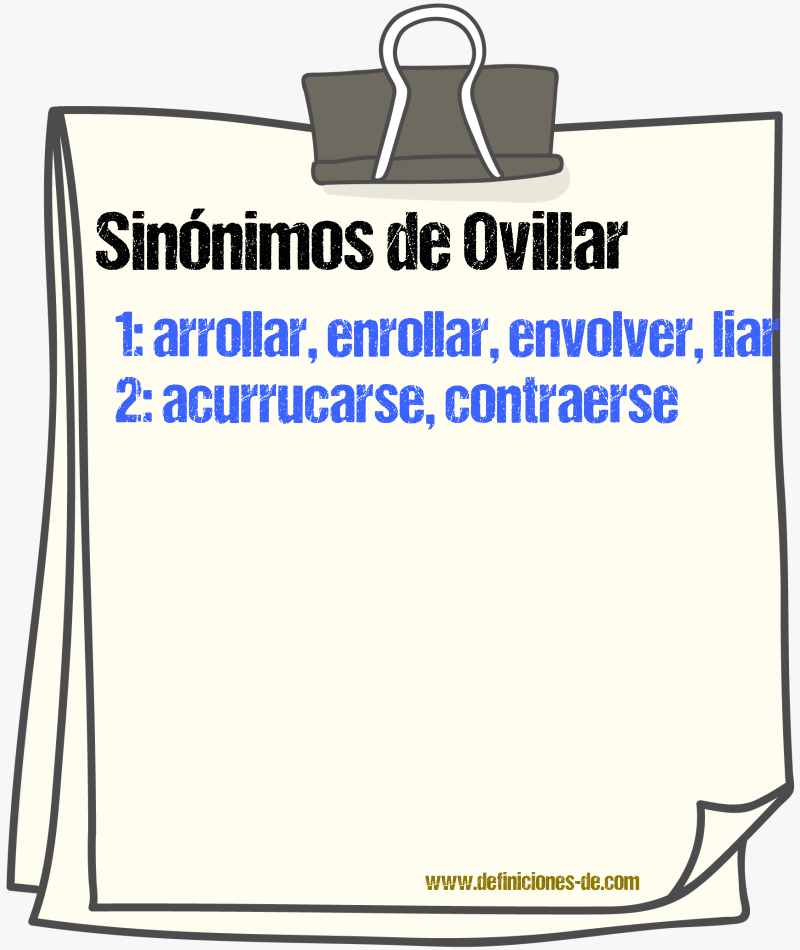 Sinnimos de ovillar