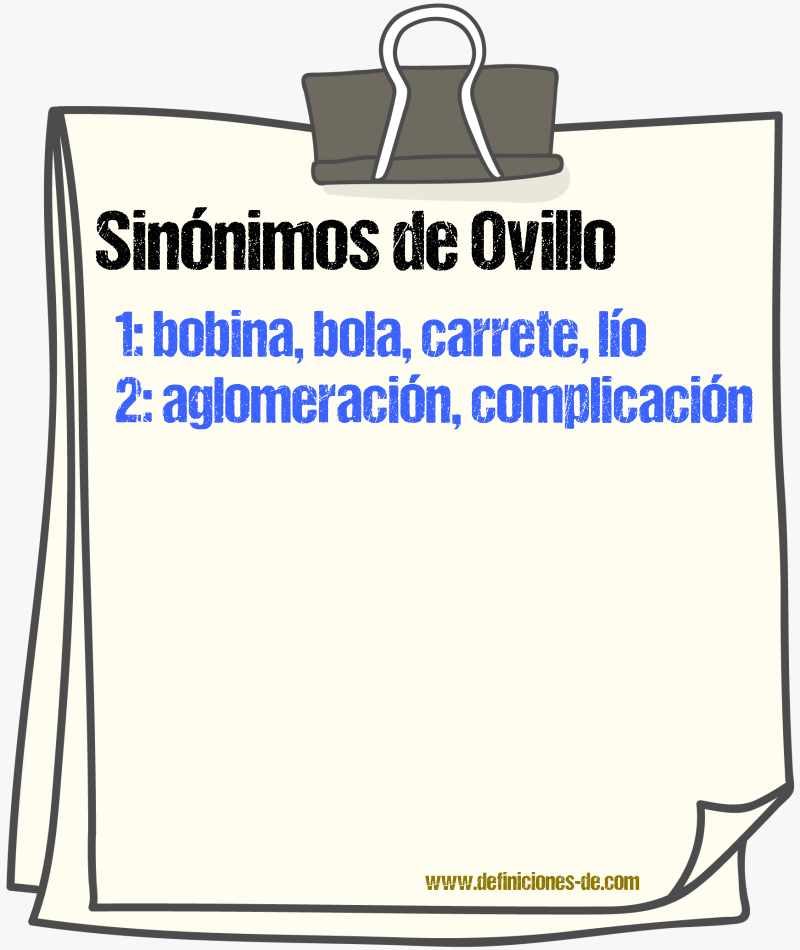 Sinnimos de ovillo