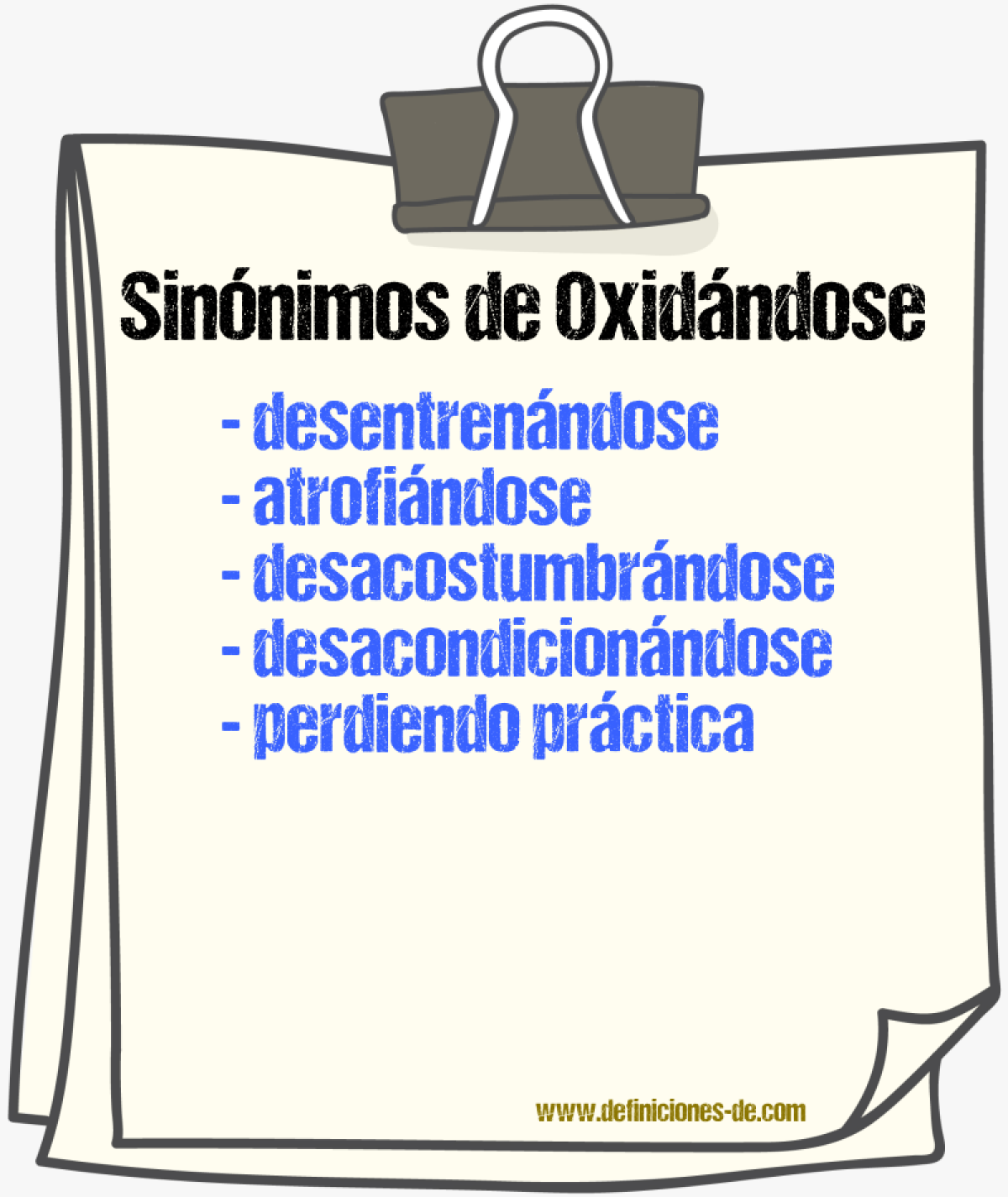 Sinónimos de oxidándose