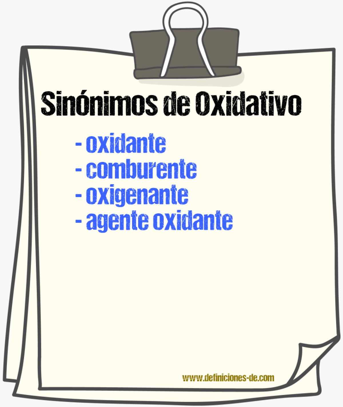 Sinónimos de oxidativo