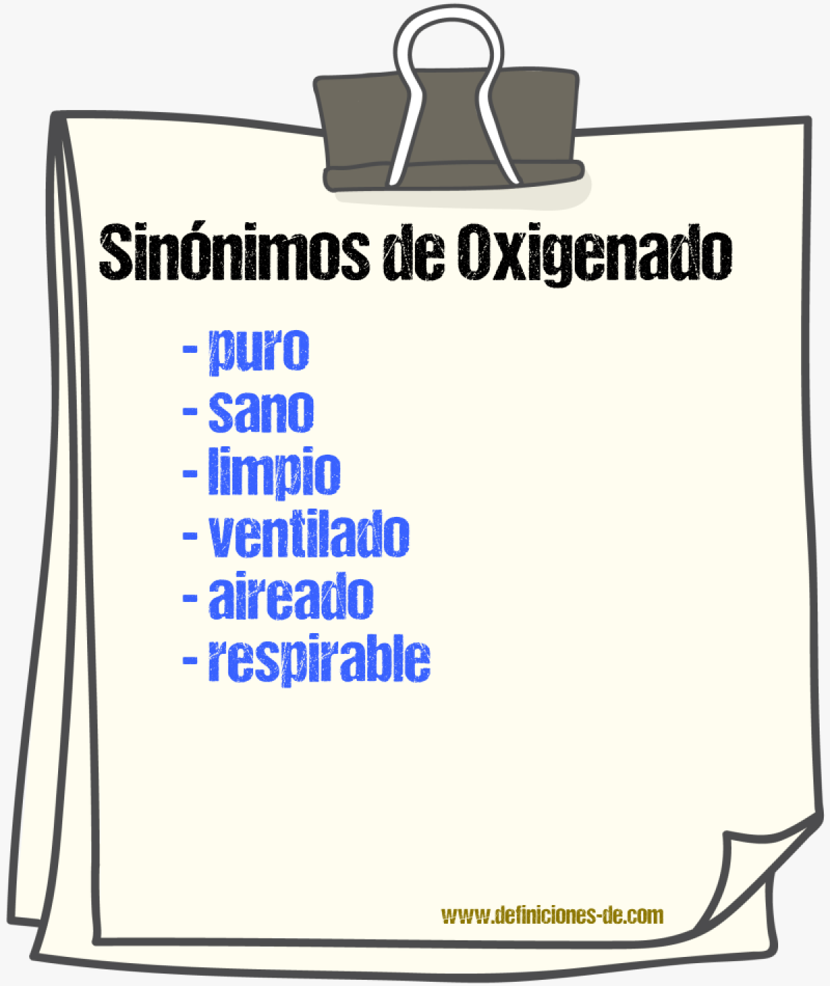 Sinnimos de oxigenado