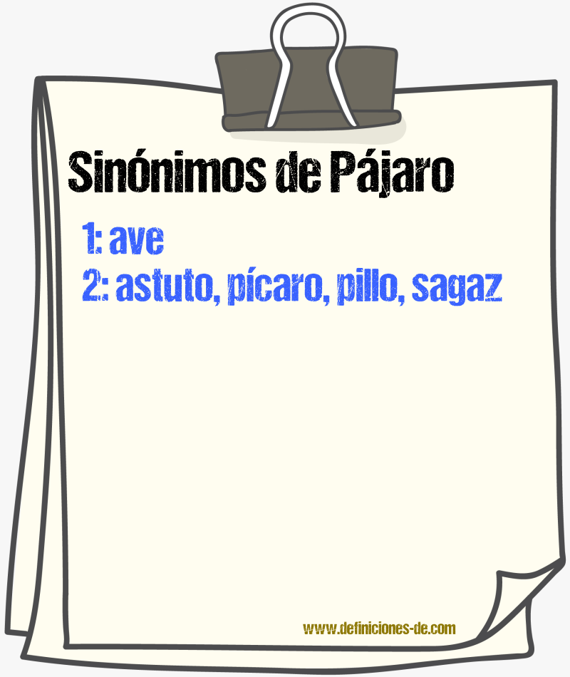 Sinnimos de pjaro