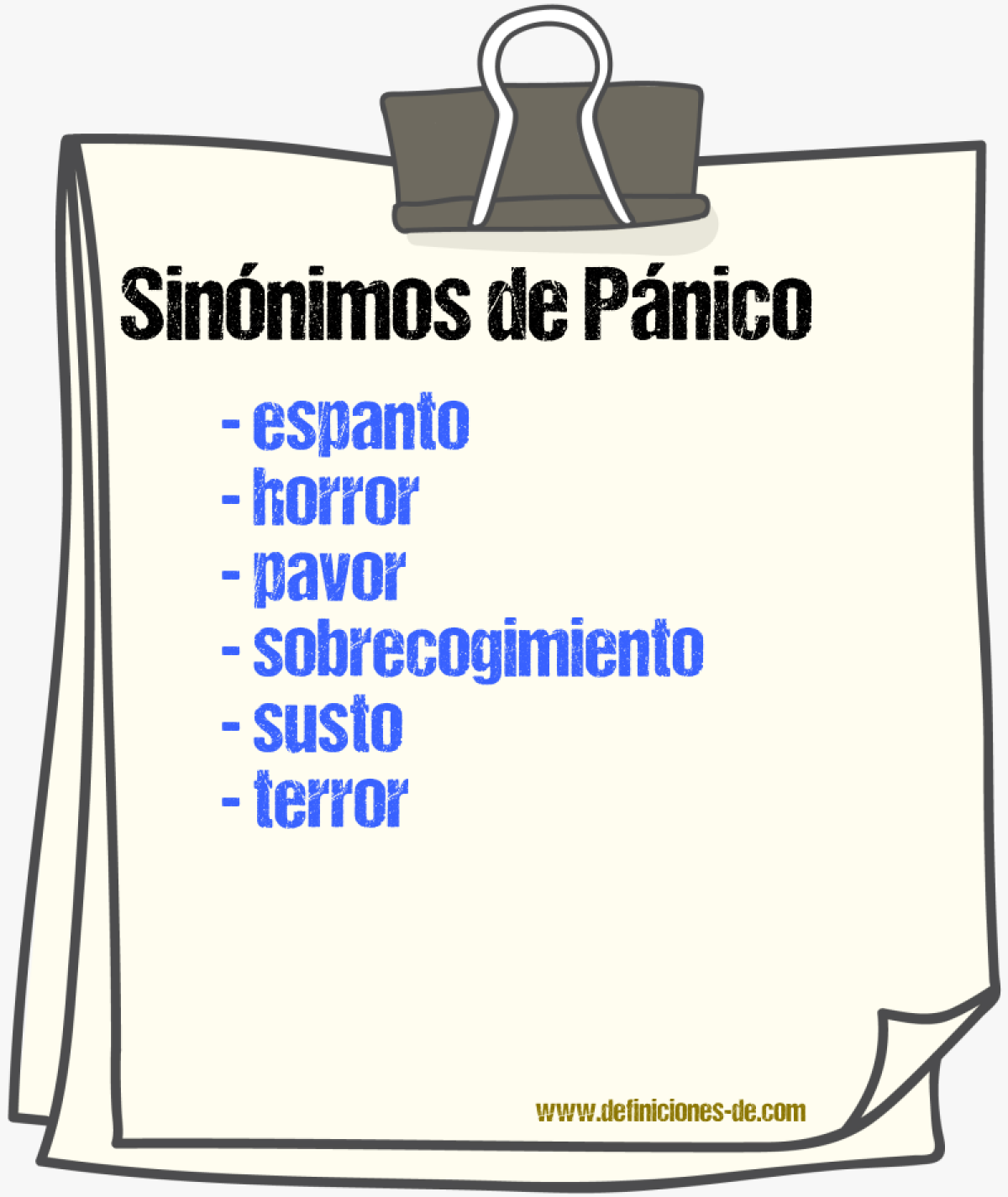 Sinnimos de pnico