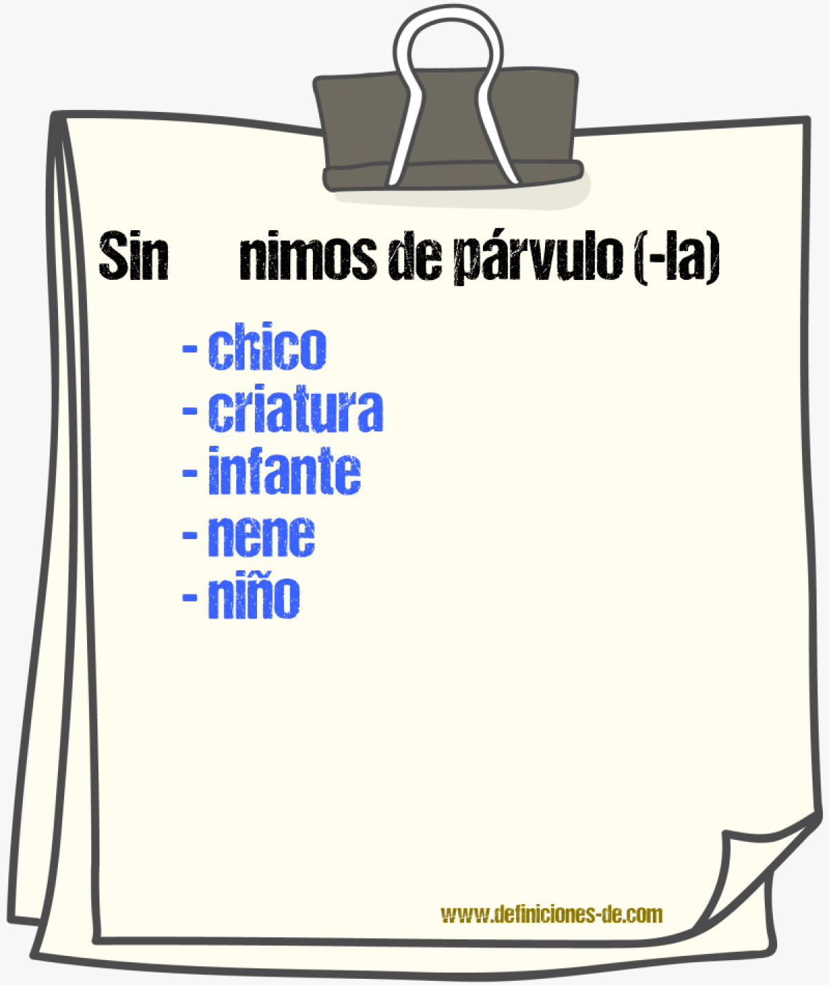 Sinnimos de prvulo