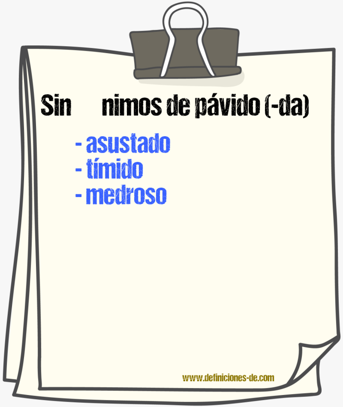 Sinnimos de pvido