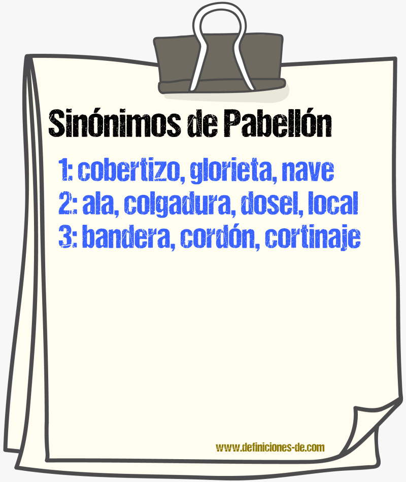 Sinnimos de pabelln